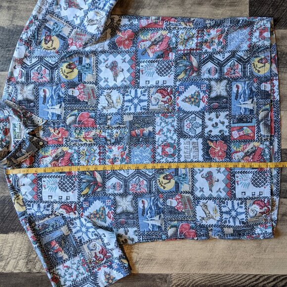 Reyn Spooner Kloth Patchwork Christmas Santa Popover Shirt - Picture 4 of 6
